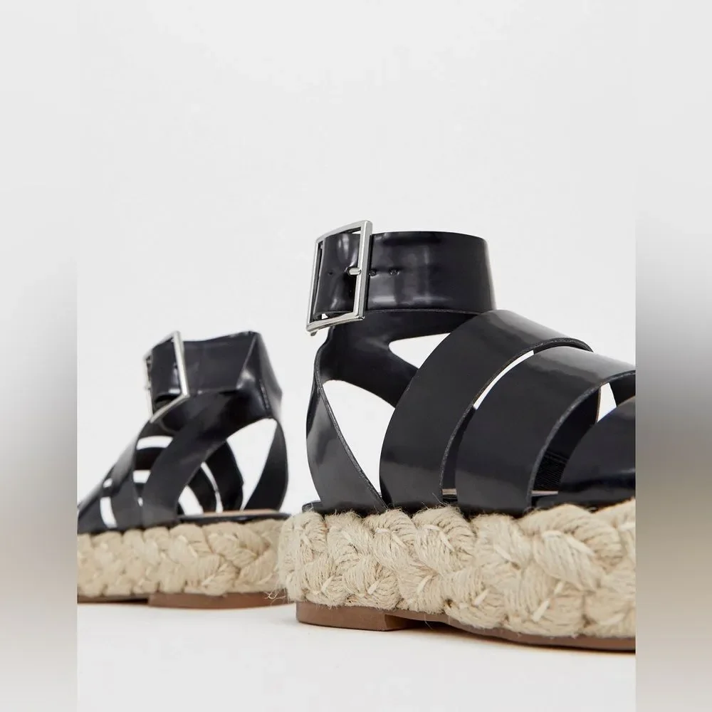 NEW ASOS DESIGN Jao chunky espadrille sandals size 3